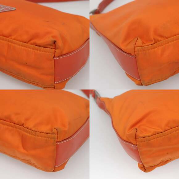 PRADA Shoulder Bag Nylon Orange Silver - Picture 10 of 12